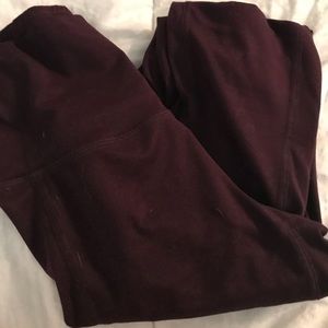 Maroon high waisted leggings